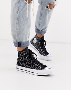 Черные высокие кеды с монограммой Converse Chuck 70-Черный