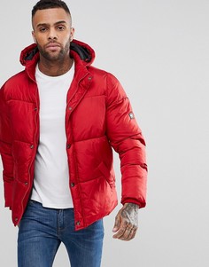 Дутое пальто с капюшоном Puffa-Красный