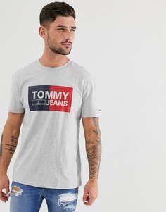 Серая классическая футболка с логотипом Tommy Jeans-Серый