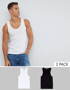 Майка (черный/белый) ASOS DESIGN - Набор из 2 шт. со скидкой-Мульти