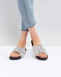 Сандалии с перекрестными ремешками Public Desire Envy-Серебряный