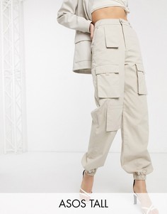Светло-бежевые джоггеры с карманами ASOS DESIGN Tall-Светло-бежевый