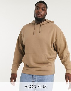 Oversize-худи бежевого цвета ASOS DESIGN Plus-Бежевый