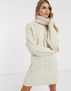 Платье-джемпер с высоким воротником Miss Selfridge-Кремовый