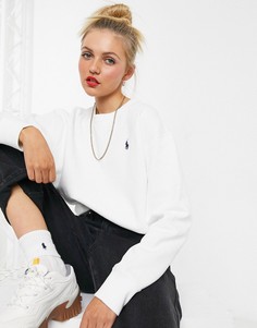 Белый свитер с логотипом Polo Ralph Lauren