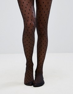 Черные колготки в горошек ASOS DESIGN-Черный
