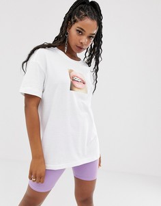 Белая футболка с принтом Nike-Белый