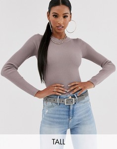 Розовато-лиловый трикотажный боди Missguided Tall-Коричневый