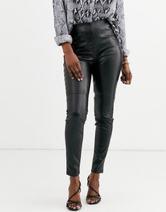Черные леггинсы из искусственной кожи Esprit-Черный