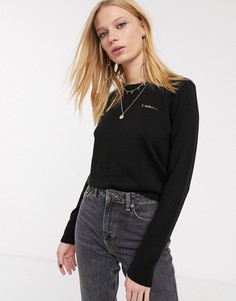 Черный новогодний джемпер с надписью Topshop