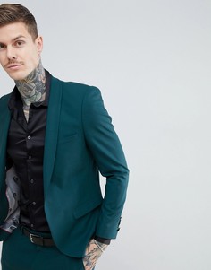 Зеленый супероблегающий пиджак из ткани с добавлением шерсти Noose & Monkey
