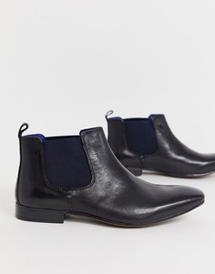 Черные кожаные ботинки челси с контрастной вставкой Silver Street-Черный