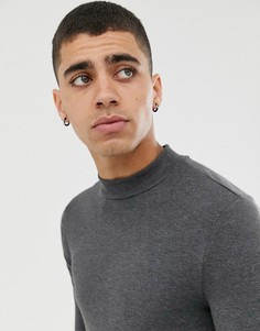 Темно-серый обтягивающий лонгслив ASOS DESIGN