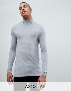 Серая обтягивающая водолазка ASOS DESIGN Tall-Серый