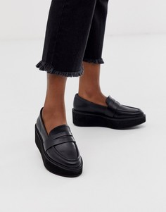 Черные лоферы на массивной платформе ASOS DESIGN-Черный