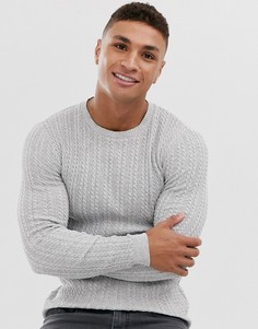 Серый обтягивающий джемпер ASOS DESIGN