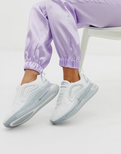 Белые кроссовки с серебристыми вставками Nike Air Max 720-Белый
