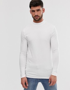 Белый обтягивающий лонгслив из органического хлопка ASOS DESIGN