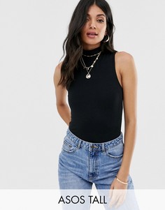Черный боди с высоким воротником ASOS DESIGN Tall