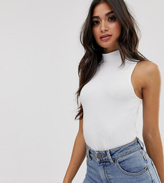 Белый боди с высоким воротником ASOS DESIGN Petite