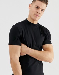 Черная обтягивающая футболка из органического хлопка ASOS DESIGN-Черный