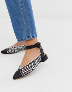 Монохромные плетеные балетки ASOS DESIGN-Мульти