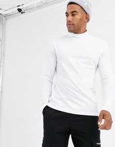Белая трикотажная водолазка ASOS DESIGN-Белый
