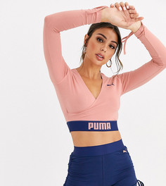 Розовый топ с запахом Puma эксклюзивно для ASOS