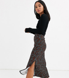 Юбка с разрезом и принтом ASOS DESIGN Petite-Мульти