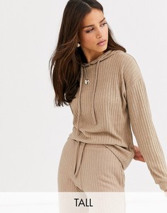 Худи бежевого цвета в рубчик от комплекта New Look Tall-Коричневый