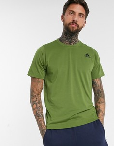 Футболка оливкового цвета adidas Training-Зеленый