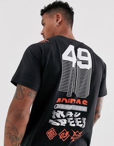 Черная футболка с принтом adidas Training GRFX-Черный