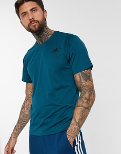 Сине-зеленая футболка adidas Training-Зеленый
