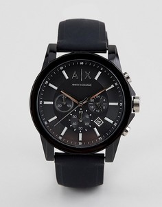 Часы с силиконовым ремешком Armani Exchange AX1326 Outerbanks-Черный