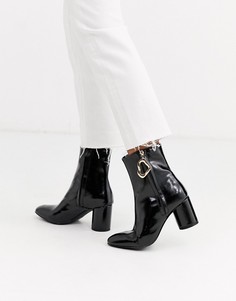 Черные строгие ботильоны с молнией ASOS DESIGN-Черный