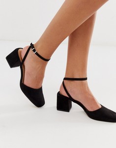Черные туфли на среднем блочном каблуке ASOS DESIGN-Черный