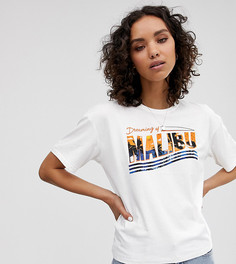 Трикотажная футболка с принтом \"Malibu\" Only-Белый