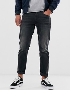 Черные суженные книзу джинсы стретч ASOS DESIGN-Черный
