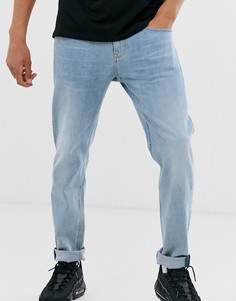 Голубые суженные книзу джинсы стретч ASOS DESIGN-Синий