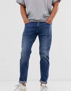 Суженные книзу темно-синие джинсы стретч ASOS DESIGN-Синий