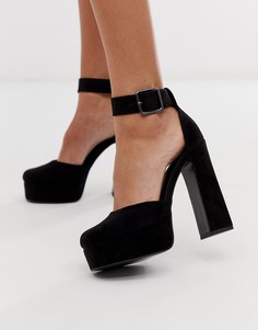 Черные туфли на высоком каблуке и платформе ASOS DESIGN-Черный