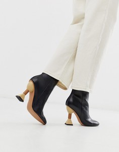 Ботильоны из премиум-кожи ASOS DESIGN-Черный