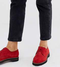 Красные замшевые туфли на шнуровке для широкой стопы ASOS DESIGN-Красный