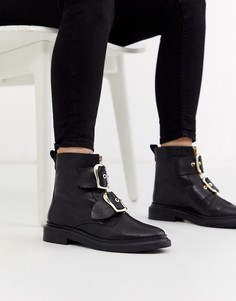 Черные ботильоны из премиум-кожи ASOS DESIGN-Черный