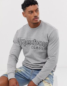 Серый свитшот с логотипом Reebok classic