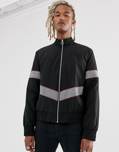 Черная ветровка со вставками контрастного цвета ASOS DESIGN-Черный