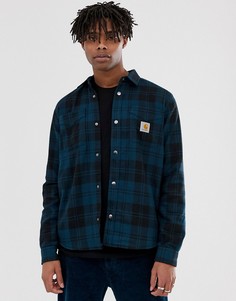 Синяя куртка-рубашка в клетку Carhartt WIP-Синий