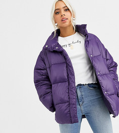 Фиолетовая дутая куртка с отстегиваемыми рукавами ASOS DESIGN Petite-Фиолетовый