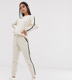 Спортивный костюм со свитшотом и джоггерами ASOS DESIGN Petite-Бежевый