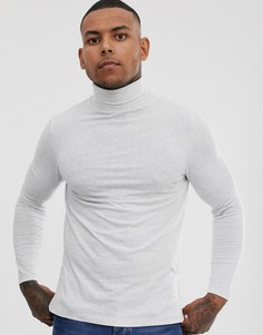 Светло-серая меланжевая водолазка ASOS DESIGN-Серый